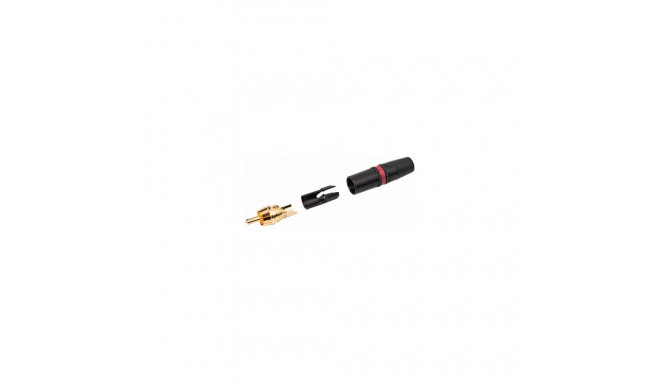 Black, Red Straight Male RCA Plug, Gold Plate 1A