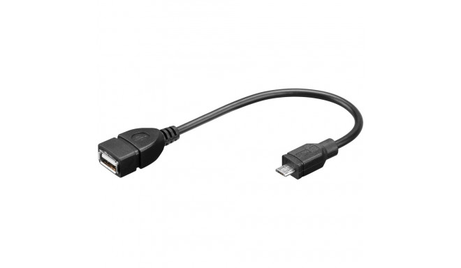 Üleminek USB 2.0 A (F) - micro B (M) 0.2m, OTG (kõvaketaste ühendamiseks OTG seadmetega nt nutitelef