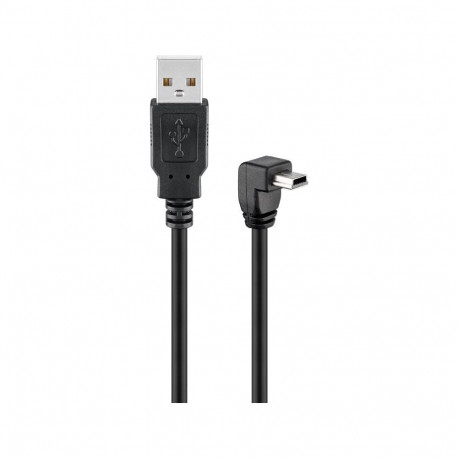 USB MINI-B 5 pin 180 black 90° 1.8m