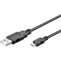 USB 2.0 kaabel A - Micro B 0.6m, must