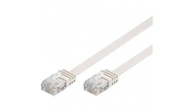 Cat5e Network cable flat cable U/UTP unshielded 2xRJ45 plug white 2m