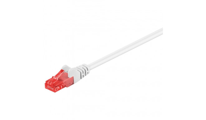 Cat6 Network cable, U/UTP 2xRJ45 plug unshielded white 1m