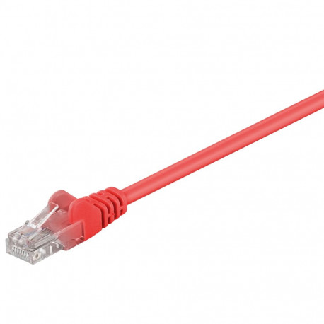 Cat5e Network cable, U/UTP 2xRJ45 plug unshielded red 0.25m