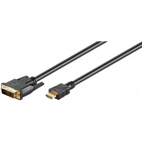 HDMI - DVI-D Single Link kaabel 3.0m, kullatud, 1080p (mõlemasuunaline)
