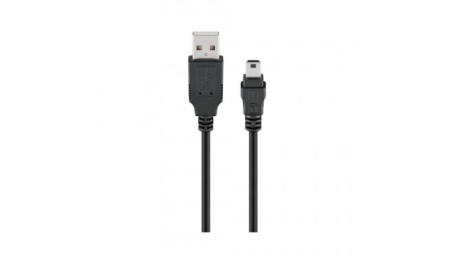 USB 2.0 kaabel A - Mini B 1.8m, must
