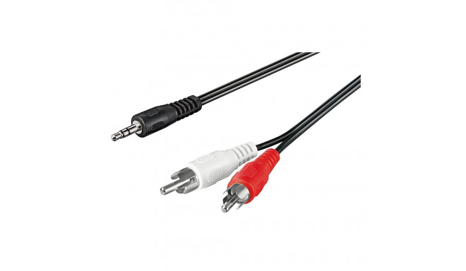 3.5mm - 2xRCA kaabel 0.5m, must