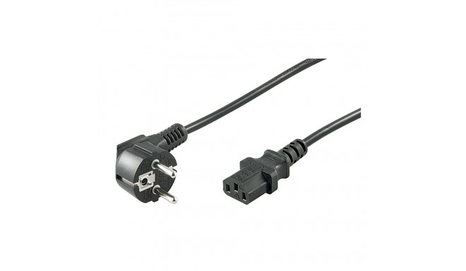 Power Cord 2.5m, black, angled plug CEE 7/7 - C13