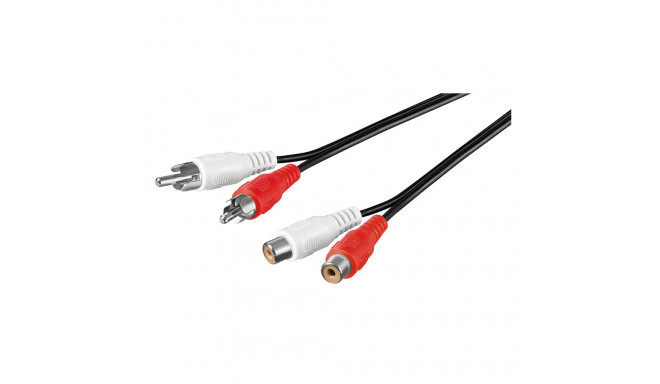 2xRCA pikenduskaabel 2.5m, must