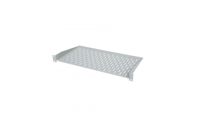 Fixed shelf 19´´, 1U, 250mm, mounting at front RAL 7035 grey