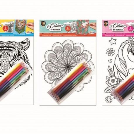 Grafix värvi numbri järgi + 6 pliiatsit, erinevad