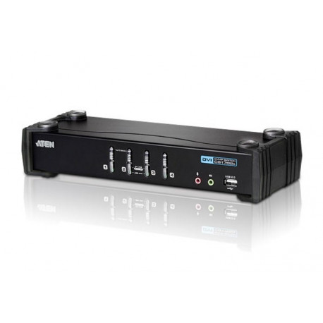 ATEN 4 pordiga USB DVI KVM-lüliti, heliga ja USB 2.0 jaoturiga (KVM-kaablid kaasas)