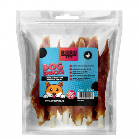 Bubu Pets duck breast on rawhide sticks 500g