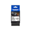 BROTHER TZEFX251 tape 24mm 8m white black laminiert for cabel + Rohrmarkierungen