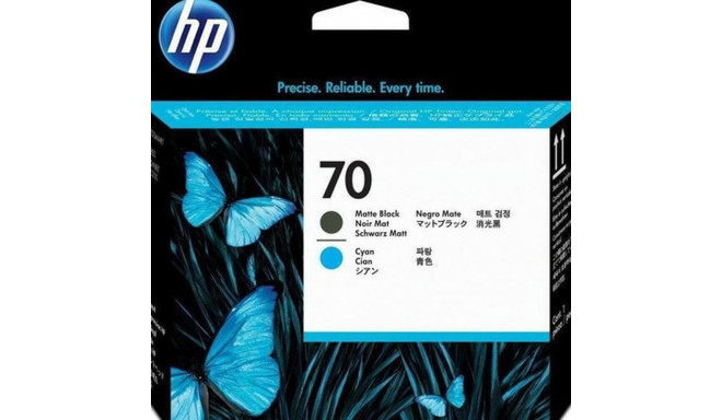 Aizvietojama Galviņa HP HP 70 Melns matēts Ciānkrāsa
