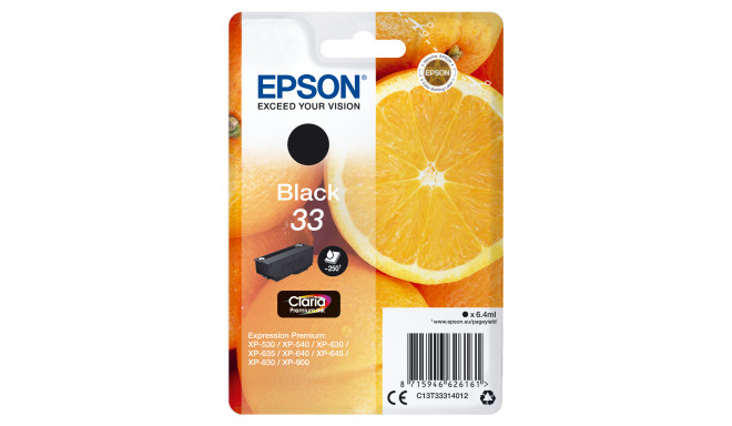 Epson Oranges Singlepack Black 33 Claria Premium Ink