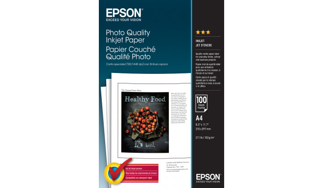 Epson Photo Quality Inkjet Paper - A4 - 100 Sheets