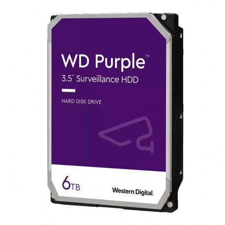 HDD Video Surveillance WD Purple 6TB CMR, 3.5'', 256MB, SATA 6Gbps, TBW: 180