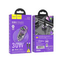 HOCO car charger USB A + Type C + cable Type C to Lightning PD QC3.0 3A 30W Z53A purple