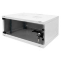Wall-mounted network cabinet 19" 4U, SOHO 241 x 540 x 400 mm, door glass, grey, unfolded, 60kg