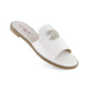 Comfortable flip-flops with zircons S.Barski W OLI258B white (36)