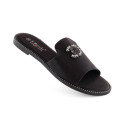 Comfortable flip-flops with rhinestones S.Barski W OLI258A, black (36)