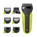 Braun Series 3 Shave&amp;Style 300BT Electric Shaver, Razor for Men, Black/Volt Green