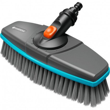 GARDENA Cleansystem soft handle brush, washing brush (grey/turquoise, all-round soft plastic strip)