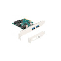 DeLOCK PCI Express x4 card for 2 x external USB 10 Gbps Type-A socket, USB controller