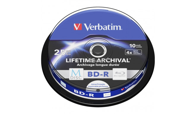 Verbatim M-DISC BD-R 4x 25 GB, Blu-ray blanks (4x, 10 pieces, printable)
