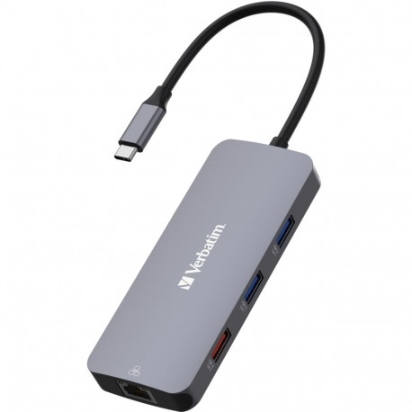 USB-C Pro Multiport-Hub CMH-09, 9 Port  (grau, HDMI, RJ-45, 3x USB-A, 2x USB-C, SD, microSD)