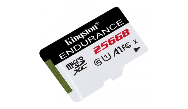 Kingston High Endurance 256GB microSDXC Memory Card (White/Black, UHS-I U1, Class 10, A1)