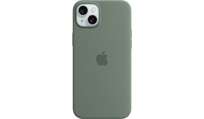 Apple silicone case with MagSafe, mobile phone case (dark green, iPhone 15 Plus)