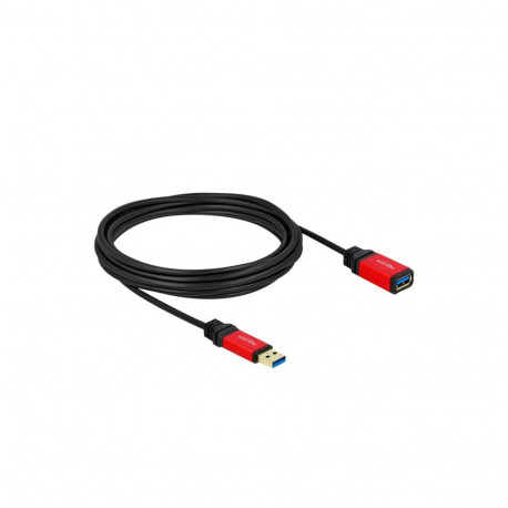 USB 3.2 Gen 1 pikenduskaabel USB-A pistik > USB-A pesa 5m SuperSpeed, must/punane