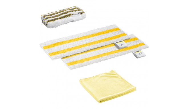 Kärcher Starter cloth set 2.863-346.0, mop cover (white/yellow, for EasyFix steam cleaner)