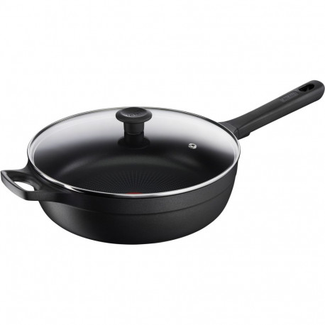 Tefal sauté pan Trattoria Pro, 28cm (black, with glass lid)