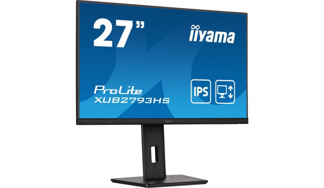 iiyama ProLite XUB2793HS-B6, LED monitor - 27 -  black (matt), FullHD, IPS, AMD Free-Sync, 100Hz pan