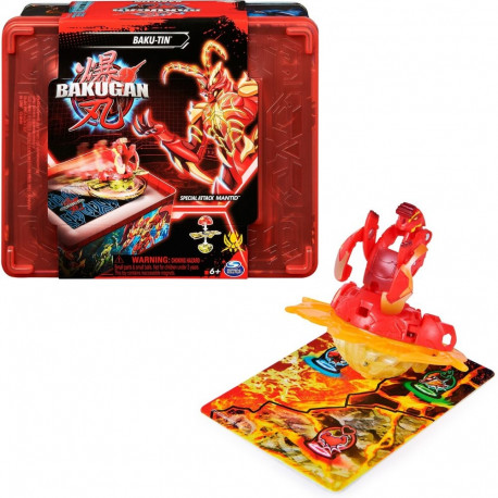 Bakugan Baku-Tin 2023 Special Attack Mantid koos hoiukarbiga, actionfiguuriga ja kogukaartidega