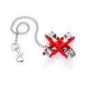 KNIPEX universal key 00 11 06, socket wrench (silver/red, for common cabinets and locking systems)