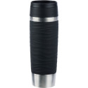 Emsa TRAVEL MUG Waves Grande thermal mug (black/stainless steel, 0.5 liters)