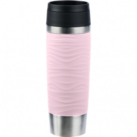 TRAVEL MUG termoskruus Waves Grande 0,5Liter, hele roosa/roostevaba teras