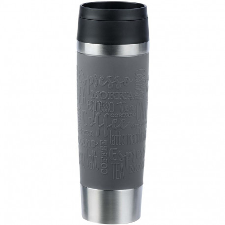 Emsa TRAVEL MUG Classic Grande thermal mug (grey/stainless steel, 0.5 liters)
