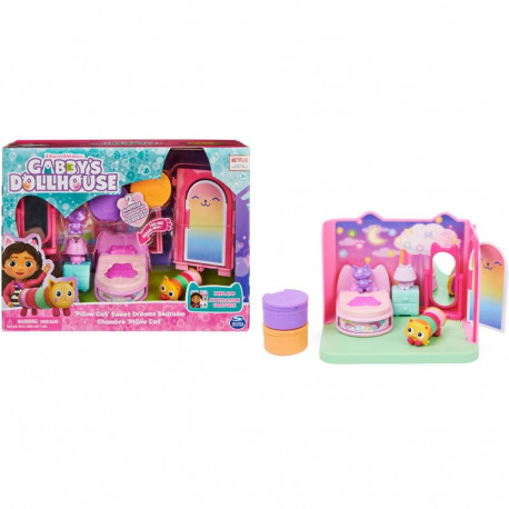 Gabby's Dollhouse Deluxe Room Schlafzimmer  (mit Kuschelkatze Pillow Cat-Figur)