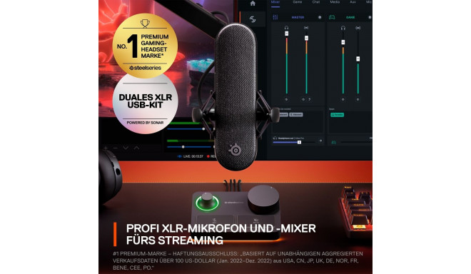 SteelSeries Alias Pro, microphone (black, XLR, USB-C, jack)