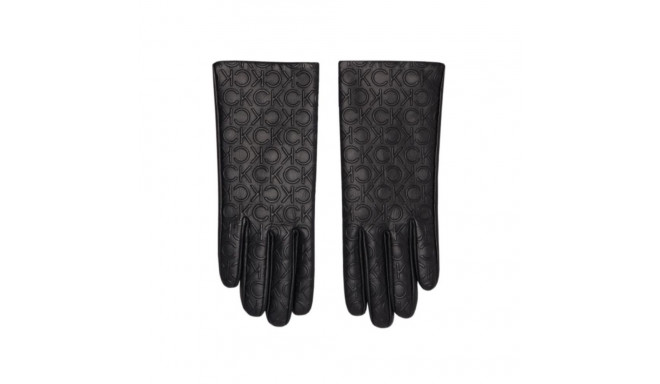 Calvin Klein Re-lock Debossed Leather Gloves W K60K609975 (S/M)