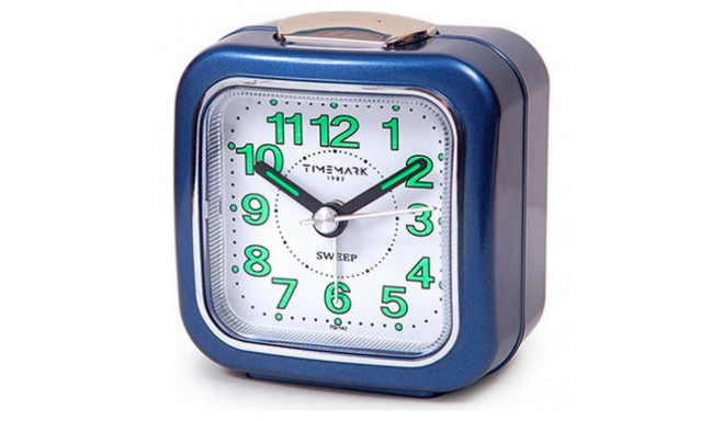 Analogais Pulkstenis ar Modinātāju Timemark Zils Kluss ar skaņu Nakts režīms (7.5 x 8 x 4.5 cm)