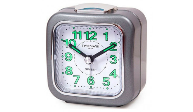 Analogue Alarm Clock Timemark Grey Silent with sound Night mode (7.5 x 8 x 4.5 cm)