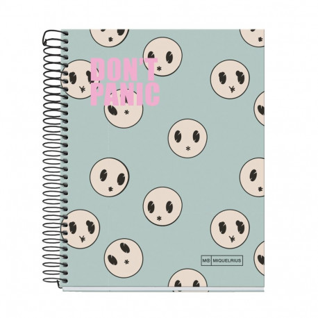 Kaustik A5 140l joon spiraal 2-ne augustus 4-värvi register DON´T PANIC Miquelrius