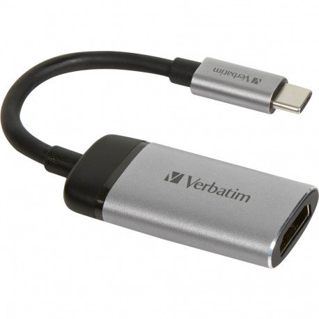 Verbatim USB adapter, USB-C male > HDMI female (silver/black, 10cm, 4K 60Hz)