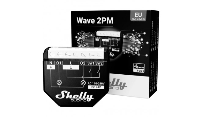 Shelly Wave 2PM, relay (black, pack of 4)