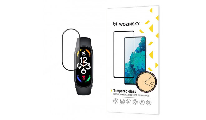 Durable Wozinsky Full Glue Full Screen Tempered Glass with Frame for Xiaomi Mi Band 8 - Black